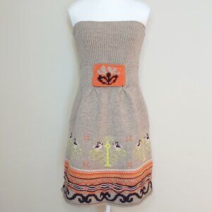 Anthropologie Sleeping On Snow 100% Wool Knit Sweater Dress Size Medium